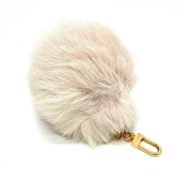 Authentic LOUIS VUITTON M67371 Key Holder Fuzzy bubble Bag Charm Pink fur / Meta - Picture 1 of 8